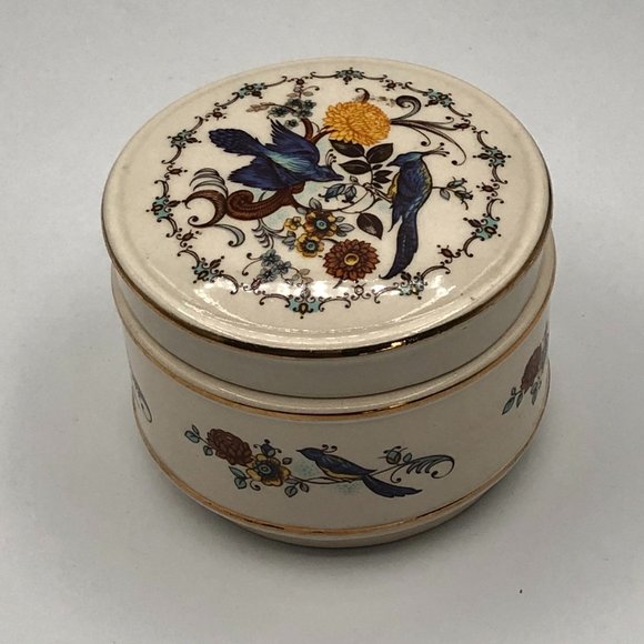 Vintage Sadler England Fine China Trinket Box Birds of Paradise Numbered - Picture 4 of 10